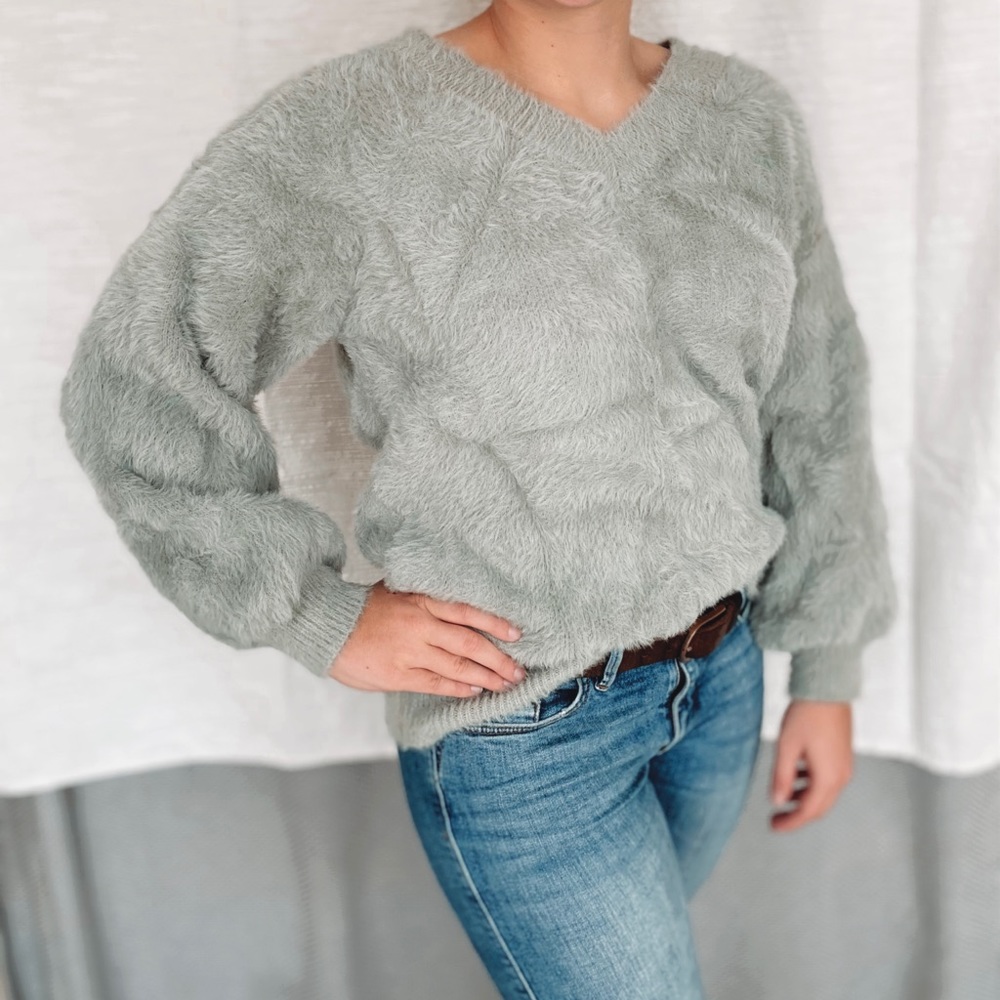 Mint Green V-neck sweater